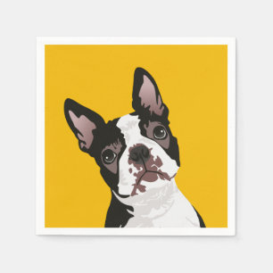Gullig Boston Terrierhund för Boston Terrierägar Pappersservett