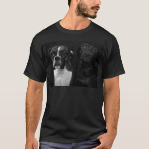Gullig boxare och svart lab tee shirt
