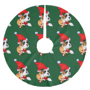 Gullig boxarehundjul julgransmatta borstad polyester