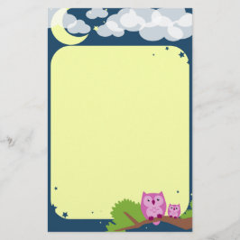 Gullig brevpapper för nattugglor