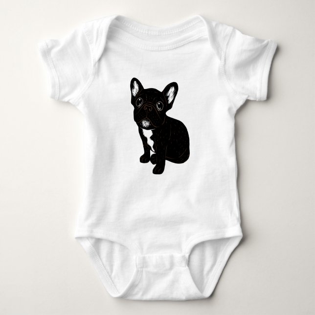 Gullig Brindle Frenchie valp Tröja (Framsida)