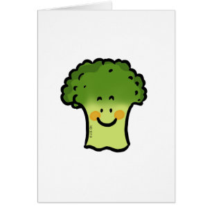 Gullig broccoli hälsningskort