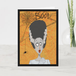 Gullig brud av det Frankenstein Halloween kortet Kort
