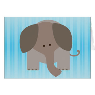Gullig brun elefant hälsningskort