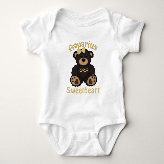 Gullig brunt för Aquariusbjörnmörk T-shirt (Framsida)