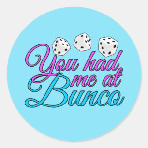 Gullig Bunco lek Runt Klistermärke