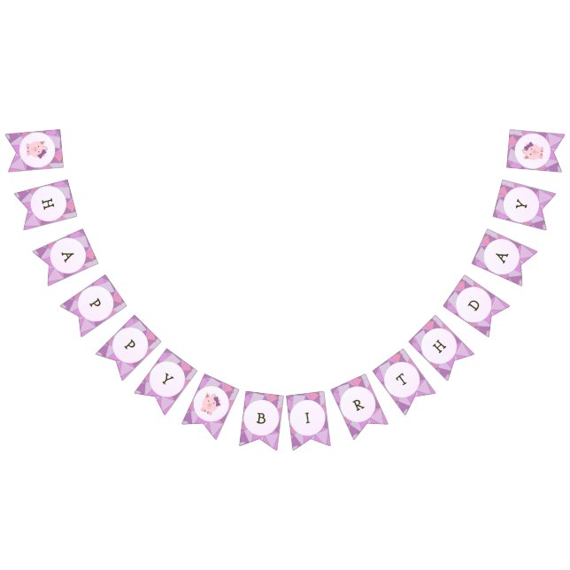 Gullig Bunting för flickagrisgrattis på Vimplar (Alla)