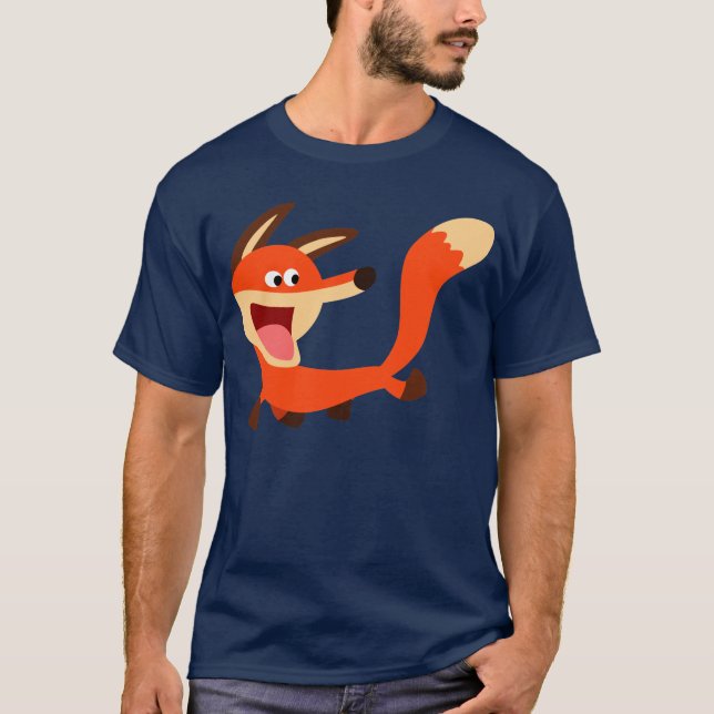 Gullig busig tecknadrävT-tröja Tee Shirt (Framsida)
