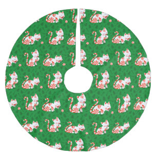 Gullig candy canekatt julgransmatta borstad polyester