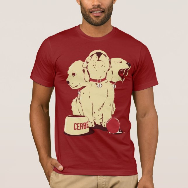 Gullig Cerberus tecknad T-shirt (Framsida)