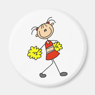 Gullig Cheerleading stick figurmagnet Magnet