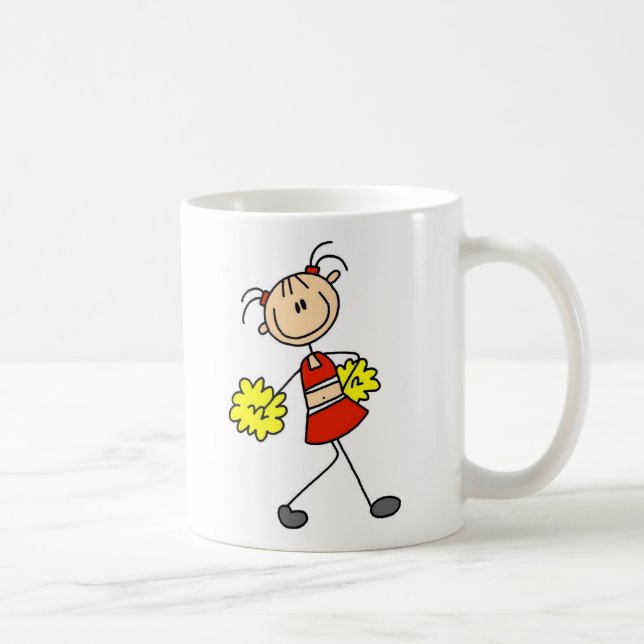 Gullig Cheerleading stick figurmugg Kaffemugg (Höger)
