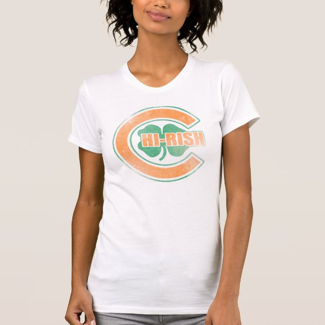 Gullig chi-rishChicago irländare Tee Shirt (Framsida)