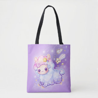 Gullig chibialpaca med kawaiiskyttestjärnan tygkasse