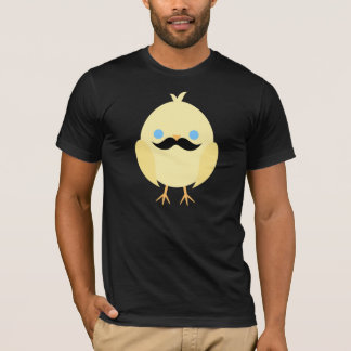 Gullig chick med moustachen tee shirt