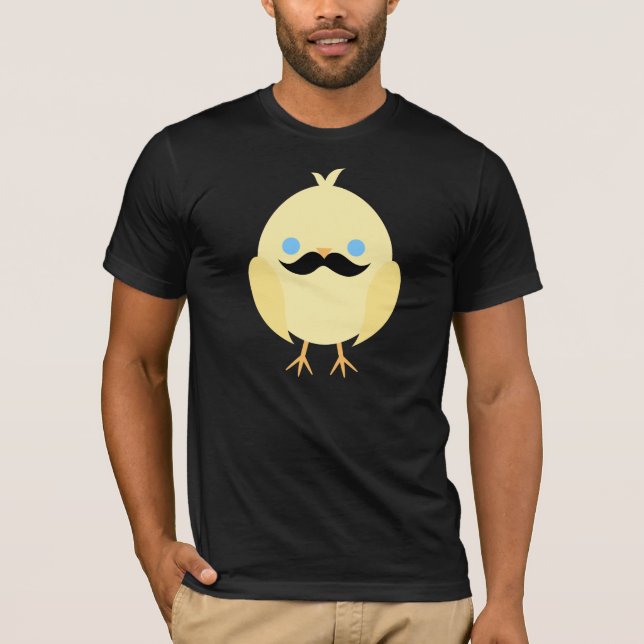 Gullig chick med moustachen tee shirt (Framsida)