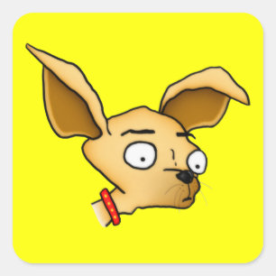 Gullig Chihuahua Fyrkantigt Klistermärke