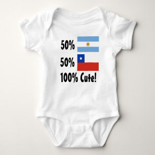 Gullig chilenare 100% för 50% argentinare 50% tee shirt