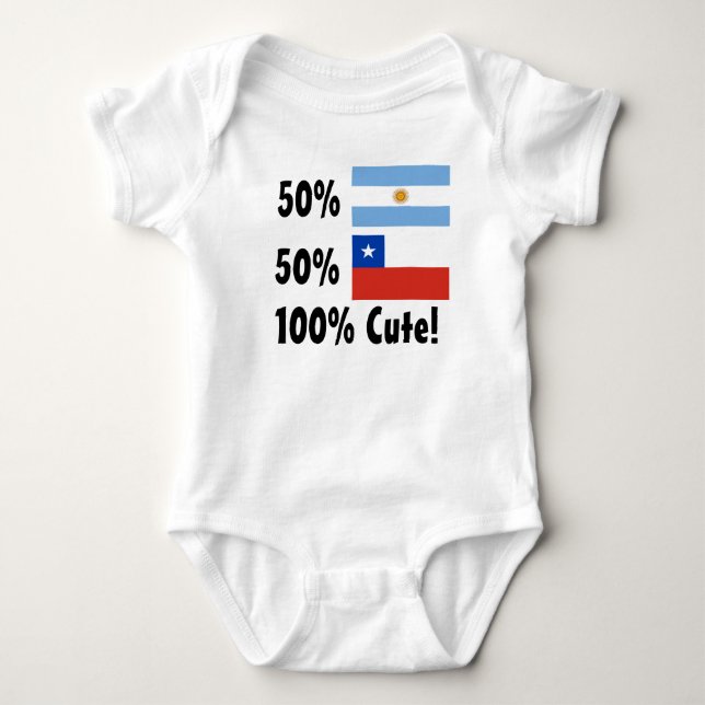 Gullig chilenare 100% för 50% argentinare 50% tee shirt (Framsida)
