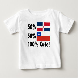 Gullig chilenare 100% för 50% dominikan 50% tee shirt