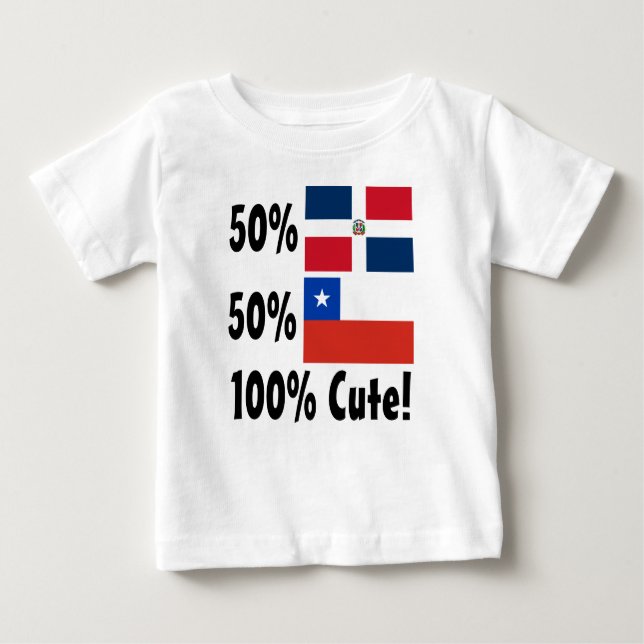 Gullig chilenare 100% för 50% dominikan 50% tee shirt (Framsida)