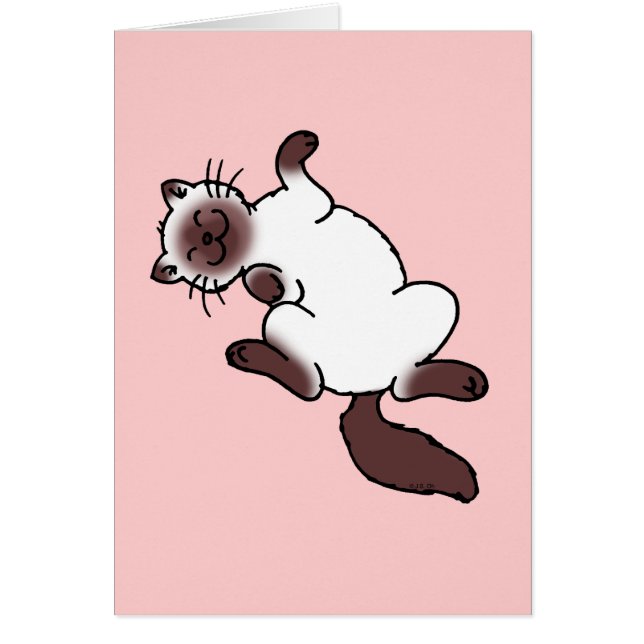 Gullig choklad pekar den Siamese katten Hälsningskort (Framsidan)