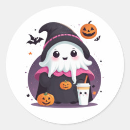 gullig chokladhalloween runt klistermärke