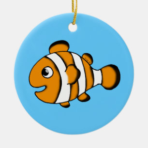 gullig clownfisk julgransprydnad keramik