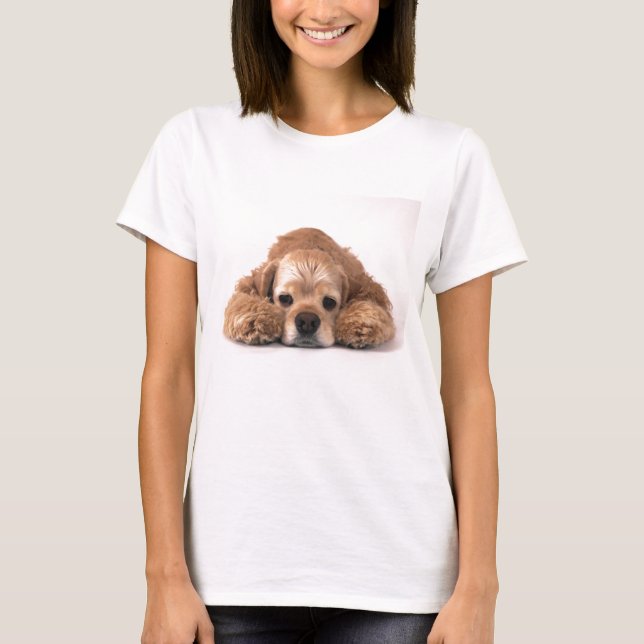 Gullig cockerspanielSpaniel Tee (Framsida)