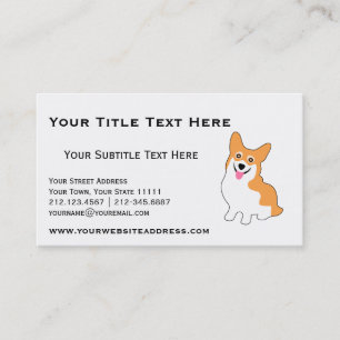 Gullig Corgi för avelsdjuret, hundinstruktör, Visitkort