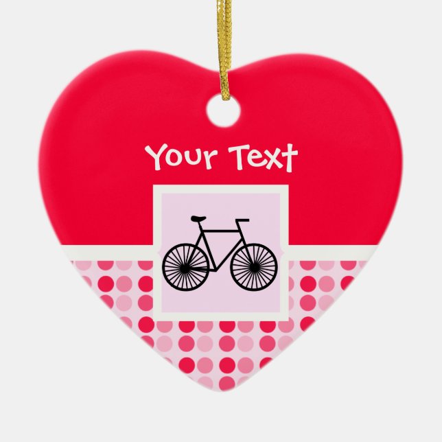 Gullig cykel julgransprydnad keramik (Framsidan)