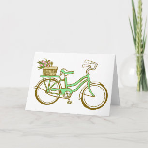 Gullig cykel med tulpan kort