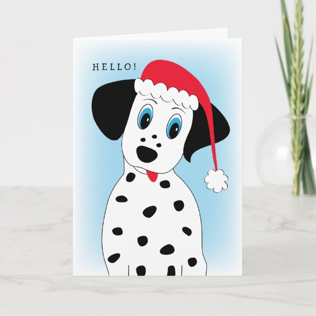 Gullig Dalmatian hundjulkort Helgkort (Framsida)