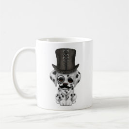 Gullig Dalmatian valp med monoclen och top hat Kaffemugg