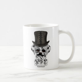Gullig Dalmatian valp med monoclen och top hat Kaffemugg