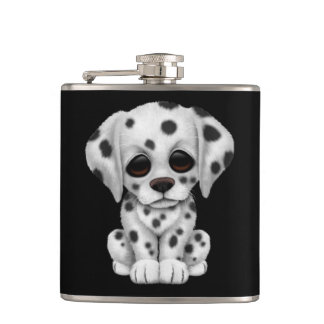 Gullig Dalmatian valphund på svart Fickplunta