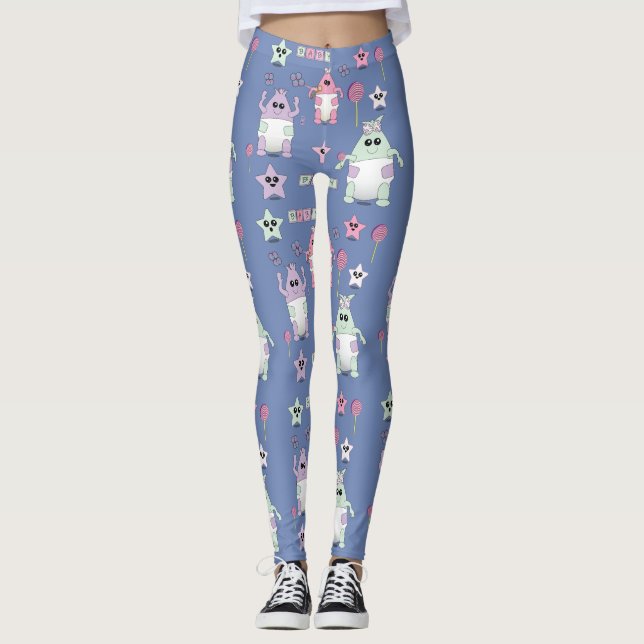 Gullig damasker för ABDL | Baby4Life | B4L | DDLG Leggings (Framsida)