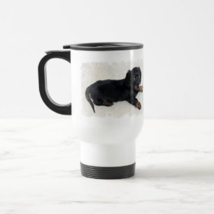 Gullig Daschund plast- travel mug Resemugg