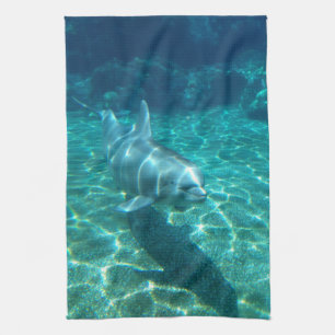 Gullig delfin kökshandduk