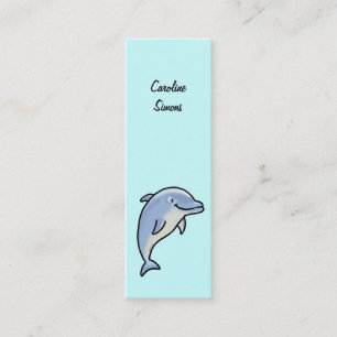 Gullig delfinbokmärke mini visitkort