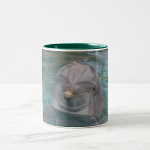 Gullig delfinmugg Två-Tonad mugg