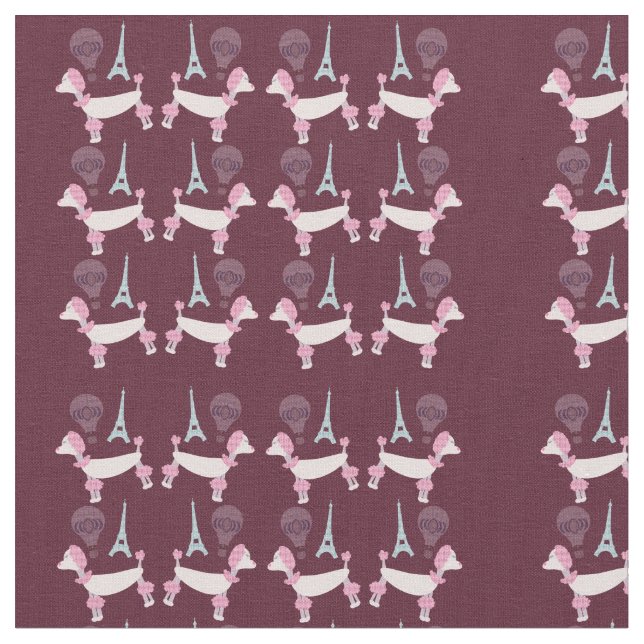 Gullig design för femtiotalParis pudel Tyg (Närbild)