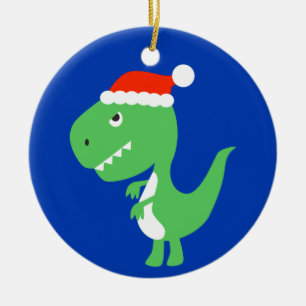 Gullig Dino för julaftonjulDinosaur prydnad Julgransprydnad Keramik