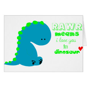 Gullig Dinosaur RAWR Hälsningskort