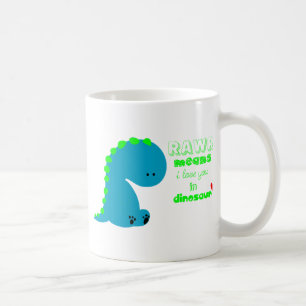 Gullig Dinosaur RAWR Kaffemugg