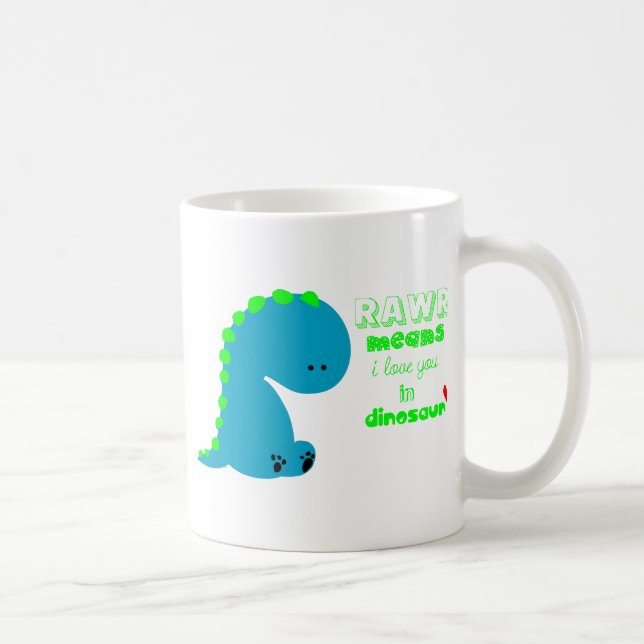 Gullig Dinosaur RAWR Kaffemugg (Höger)