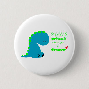 Gullig Dinosaur RAWR Knapp