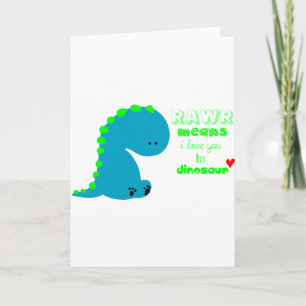Gullig Dinosaur RAWR Kort