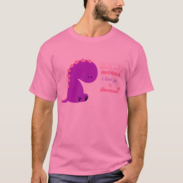 gullig dinosaurrawrskjorta t shirt (Framsida)