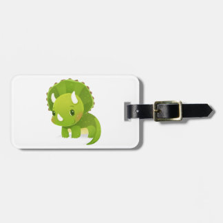 gullig dinosaurtecknad för grön bebis bagagebricka